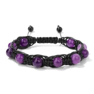 Natural hand woven Amethyst Macrame Bracelet for Emotional Healing, Inner Peace & Spiritual Strength