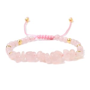 Retro Adjustable Simple Rose Quartz Bracelet