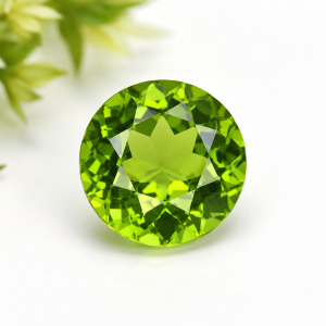 Natural Peridot Energy Crystal Round Faceted VS Clarity Loose Gemstone 3 - 8mm