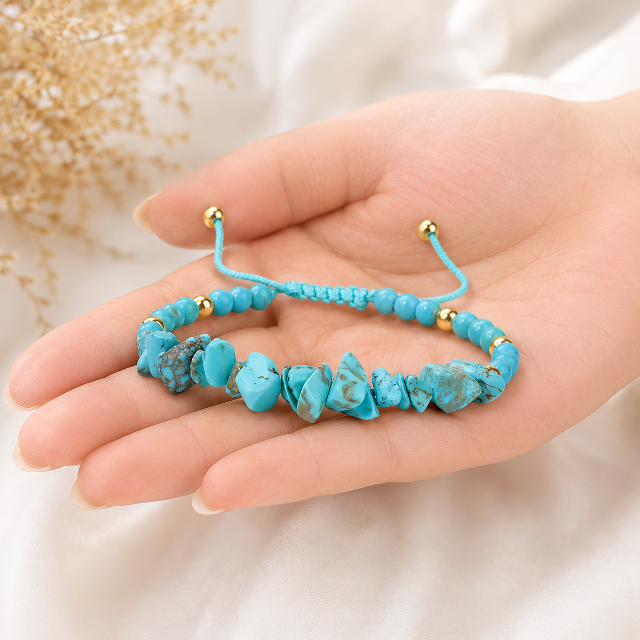 Natural Irregular Turquoise Adjustable Bracelet Protect Your Energy, Speak Your Truth, and Welcome Every Opportunity. Natural Irregular Turquoise Adjustable Bracelet Protect Your Energy, Speak Your Truth, and Welcome Every Opportunity.
