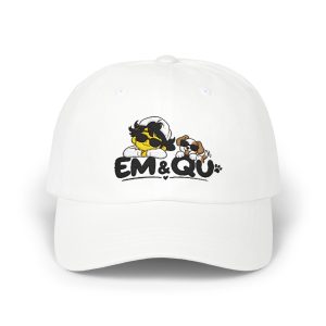EM&QU Cartoon Pet Dad Cap - Embroidered White Baseball Hat