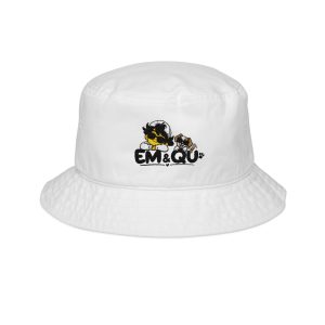 Em & Quo Cartoon Bee Bucket Hat — Cute Graphic Sun Hat