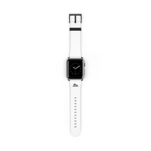 EM & QU White Leather Watch Band