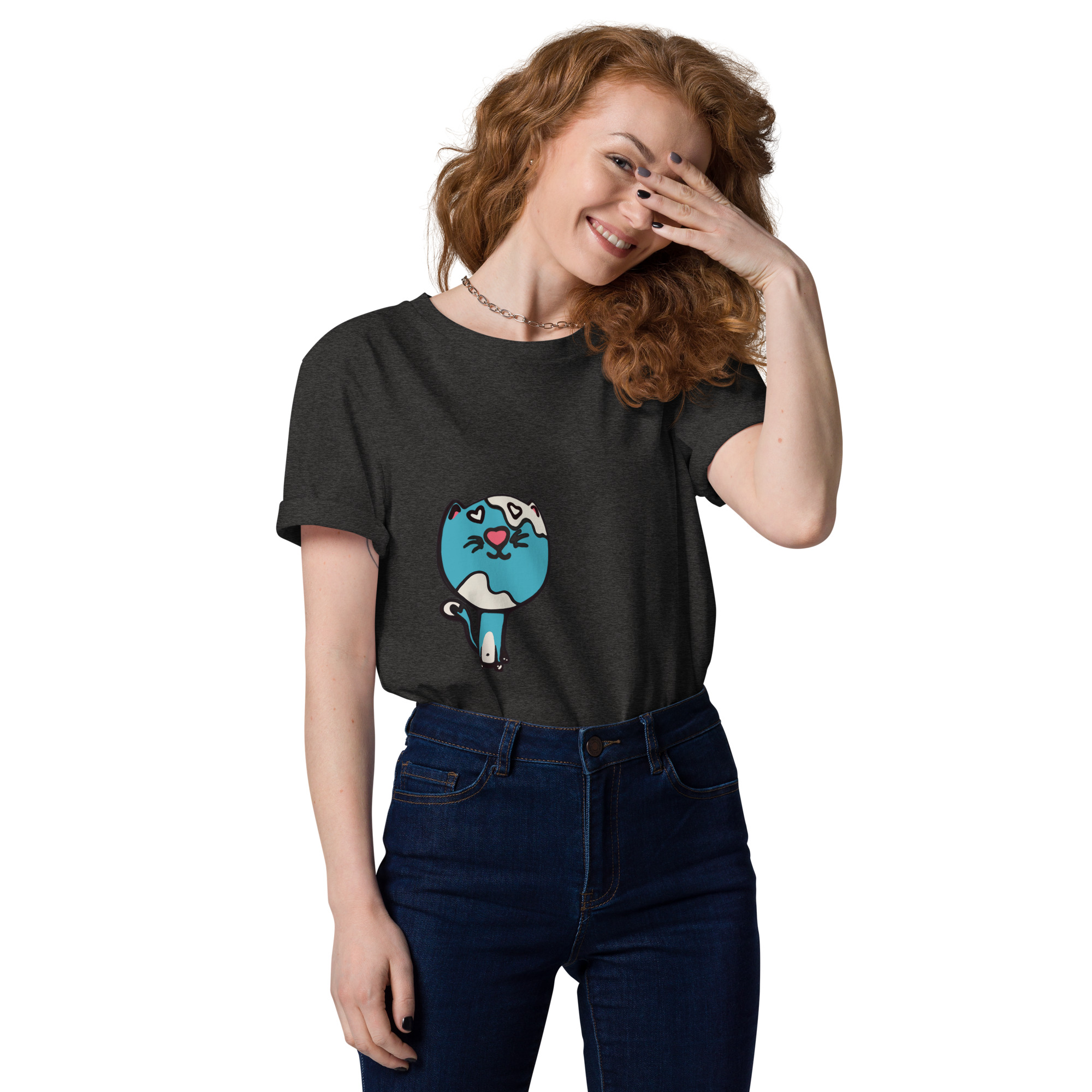 unisex-organic-cotton-creator-2.0-t-shirt-dark-heather-grey-front-6a7f4ea27b1fd.jpg Kai Cat Graphic Organic Cotton T-Shirt | Unisex