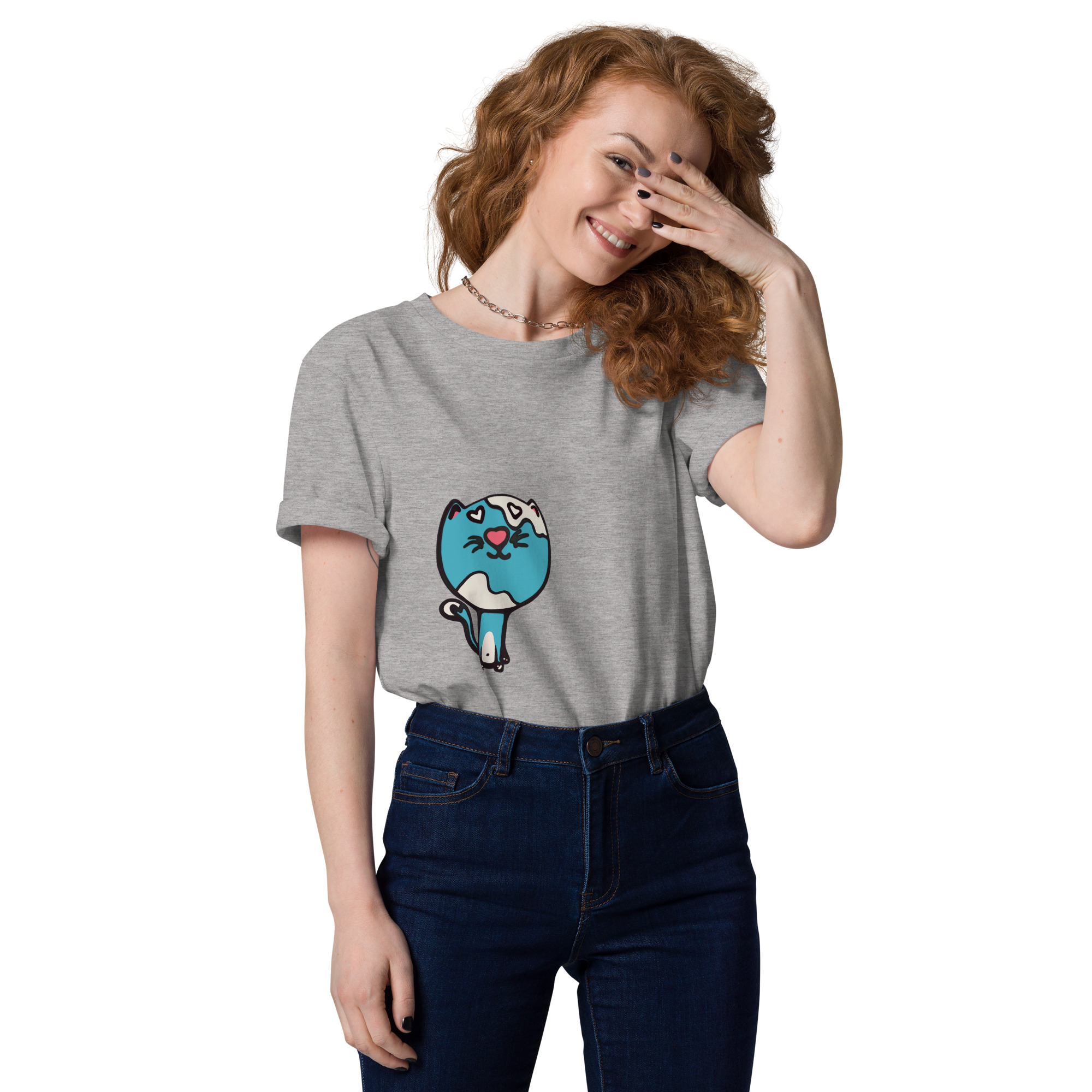 unisex-organic-cotton-creator-2.0-t-shirt-heather-grey-front-6a7f4ea27b26b.jpg Kai Cat Graphic Organic Cotton T-Shirt | Unisex