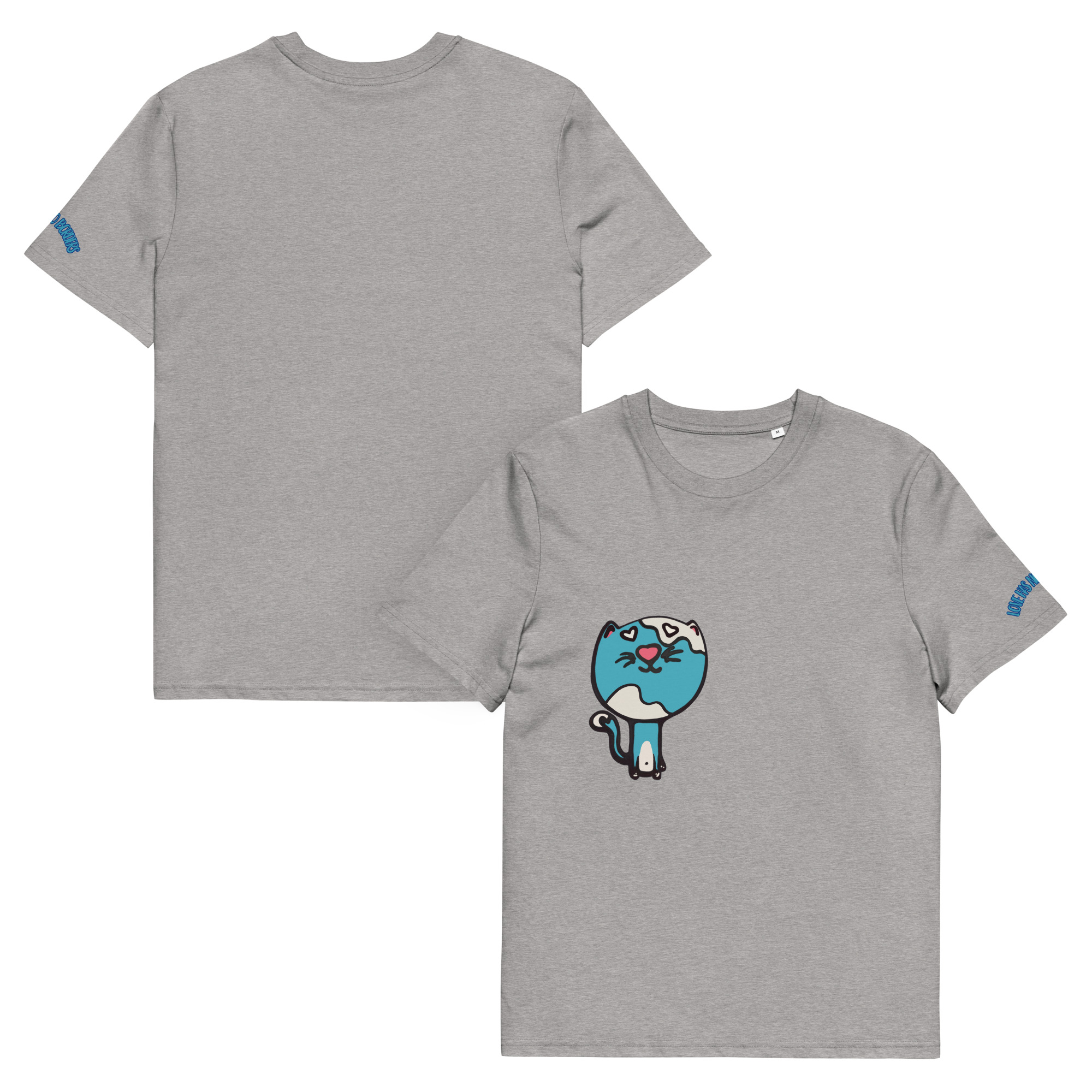 unisex-organic-cotton-creator-2.0-t-shirt-heather-grey-front-and-back-6a7f4ea27eb17.jpg Kai Cat Graphic Organic Cotton T-Shirt | Unisex