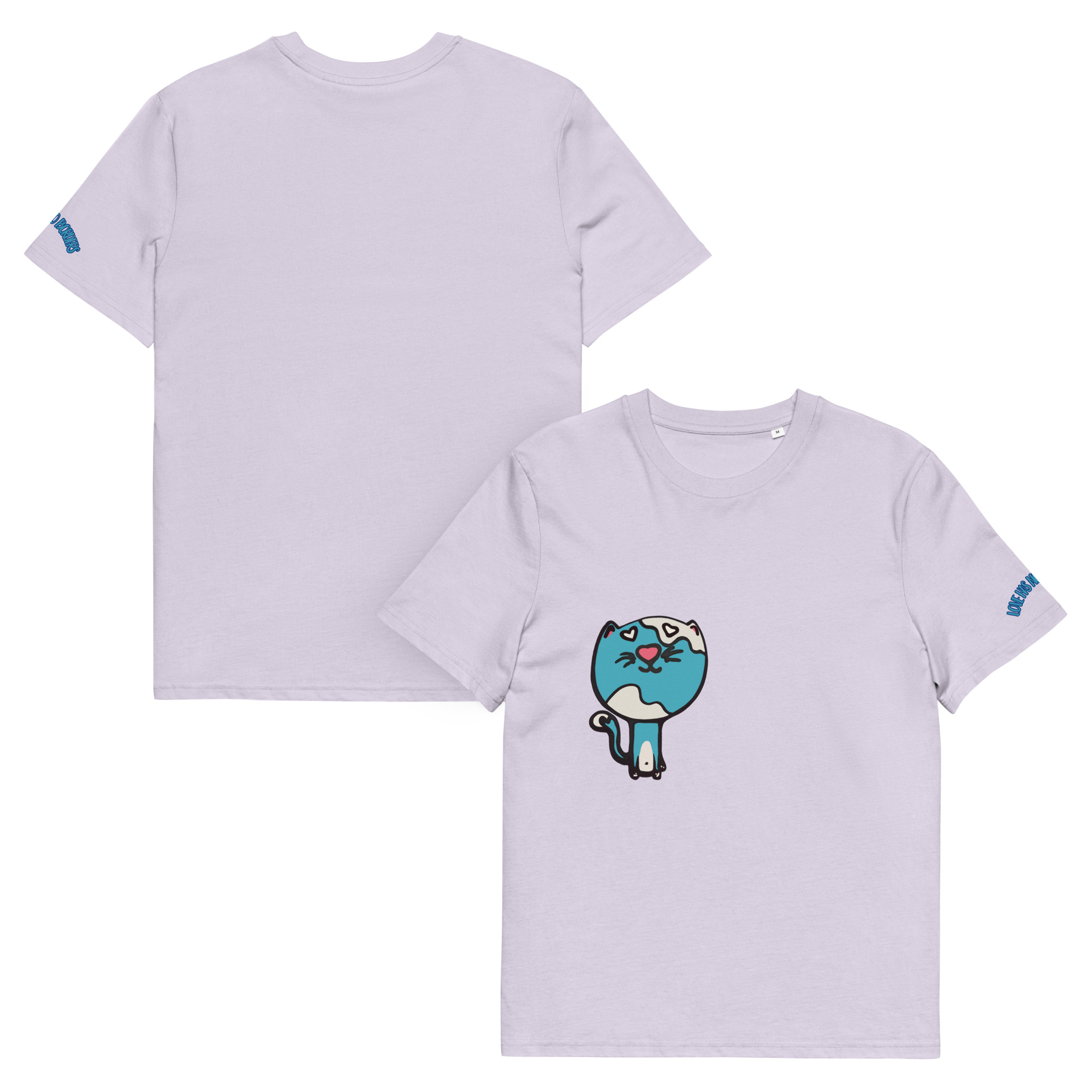 unisex-organic-cotton-creator-2.0-t-shirt-lavender-front-and-back-6a7f4ea27eb4d.jpg Kai Cat Graphic Organic Cotton T-Shirt | Unisex